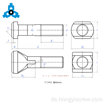 Hochsensile Stahlquadratkopf T -Klemme Schrauben